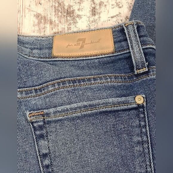 Women's 7 for all Mankind Luxe Vintage the ankle skinny jeans size 26 sequins - Picture 9 of 9